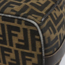 FENDI Zucca Canvas Vanity Hand Bag Black Brown Auth 153117-10