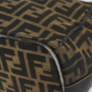 FENDI Zucca Canvas Vanity Hand Bag Black Brown Auth 153117-16