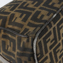 FENDI Zucca Canvas Vanity Hand Bag Black Brown Auth 153117-13