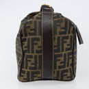 FENDI Zucca Canvas Vanity Hand Bag Black Brown Auth 153117-4