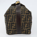 FENDI Zucca Canvas Vanity Hand Bag Black Brown Auth 153117-4