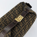 FENDI Zucca Canvas Vanity Hand Bag Black Brown Auth 153117-6