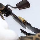 FENDI Zucca Canvas Vanity Hand Bag Black Brown Auth 153117-8