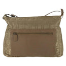 FENDI Zucca Canvas Shoulder Bag Nylon Beige Auth 153118-2