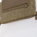 FENDI Zucca Canvas Shoulder Bag Nylon Beige Auth 153118-6
