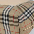 BURBERRY Nova Check Hand Bag Nylon Beige Silver Auth 153119-10