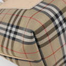 BURBERRY Nova Check Hand Bag Nylon Beige Silver Auth 153119-11