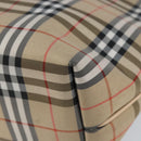 BURBERRY Nova Check Hand Bag Nylon Beige Silver Auth 153119-12