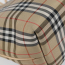 BURBERRY Nova Check Hand Bag Nylon Beige Silver Auth 153119-13