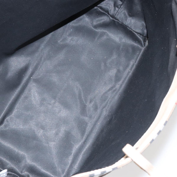 BURBERRY Nova Check Hand Bag Nylon Beige Silver Auth 153119