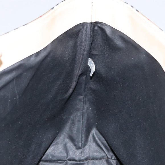 BURBERRY Nova Check Hand Bag Nylon Beige Silver Auth 153119