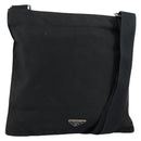PRADA Hand Bag Nylon Black Silver Auth 153120-1
