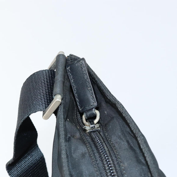 PRADA Hand Bag Nylon Black Silver Auth 153120