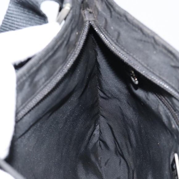 PRADA Hand Bag Nylon Black Silver Auth 153120