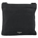 PRADA Hand Bag Nylon Black Silver Auth 153120-2