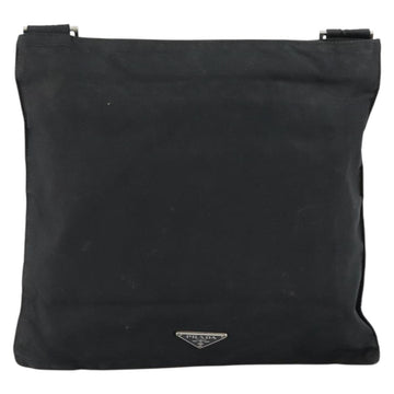 PRADA Hand Bag Nylon Black Silver Auth 153120 - 0