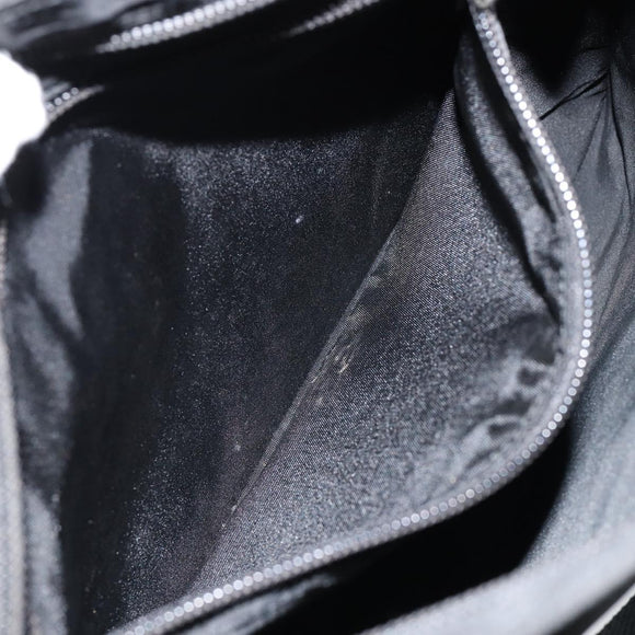 PRADA Hand Bag Nylon Black Silver Auth 153120