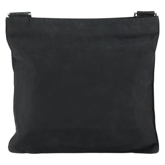 PRADA Hand Bag Nylon Black Silver Auth 153120