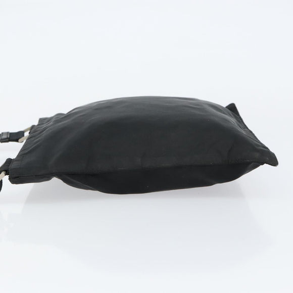 PRADA Hand Bag Nylon Black Silver Auth 153120