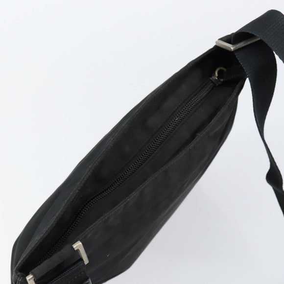 PRADA Hand Bag Nylon Black Silver Auth 153120