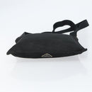 PRADA Hand Bag Nylon Black Silver Auth 153120-9