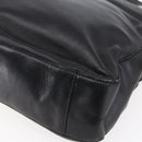 LOEWE anagram Shoulder Bag Leather Black Gold Auth 153121-15