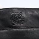 LOEWE anagram Shoulder Bag Leather Black Gold Auth 153121-17