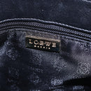 LOEWE anagram Shoulder Bag Leather Black Gold Auth 153121-10