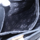 LOEWE anagram Shoulder Bag Leather Black Gold Auth 153121-21