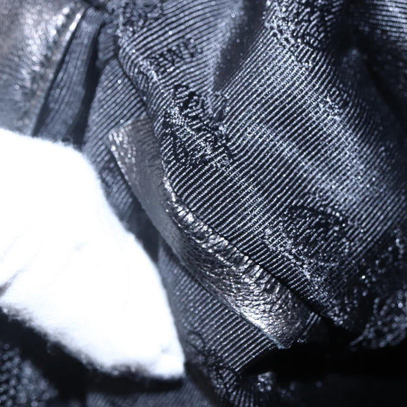 LOEWE anagram Shoulder Bag Leather Black Gold Auth 153121