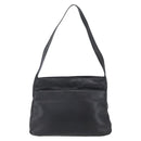 LOEWE anagram Shoulder Bag Leather Black Gold Auth 153121-13