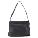 LOEWE anagram Shoulder Bag Leather Black Gold Auth 153121-2