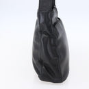 LOEWE anagram Shoulder Bag Leather Black Gold Auth 153121-3