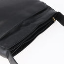 LOEWE anagram Shoulder Bag Leather Black Gold Auth 153121-6