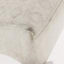 Christian Dior Lady Dior Canage Hand Bag Leather White Gold Auth 153122-10