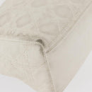 Christian Dior Lady Dior Canage Hand Bag Leather White Gold Auth 153122-12