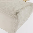 Christian Dior Lady Dior Canage Hand Bag Leather White Gold Auth 153122-13