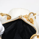 Christian Dior Lady Dior Canage Hand Bag Leather White Gold Auth 153122-18