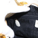 Christian Dior Lady Dior Canage Hand Bag Leather White Gold Auth 153122-20