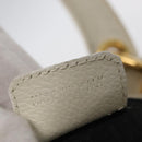 Christian Dior Lady Dior Canage Hand Bag Leather White Gold Auth 153122-22