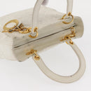 Christian Dior Lady Dior Canage Hand Bag Leather White Gold Auth 153122-6