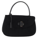 GUCCI Hand Bag Suede Black Auth 153123-1