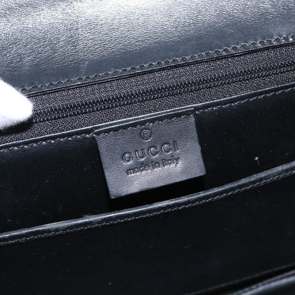 GUCCI Hand Bag Suede Black Auth 153123