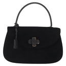 GUCCI Hand Bag Suede Black Auth 153123-13