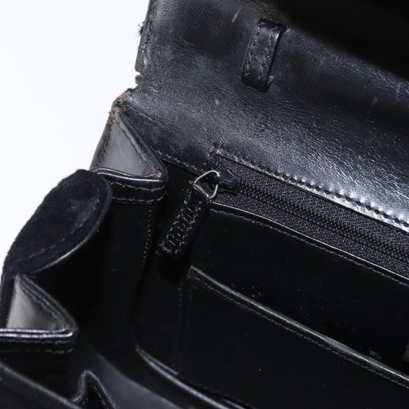 GUCCI Hand Bag Suede Black Auth 153123