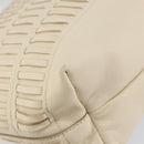 Salvatore Ferragamo Tote Bag Leather Beige Silver Auth 153124-13