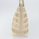 Salvatore Ferragamo Tote Bag Leather Beige Silver Auth 153124-4