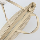 Salvatore Ferragamo Tote Bag Leather Beige Silver Auth 153124-6