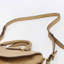 Miu Miu Hand Bag Leather 2way Beige Gold Auth 153125-10