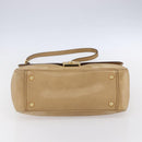 Miu Miu Hand Bag Leather 2way Beige Gold Auth 153125-11